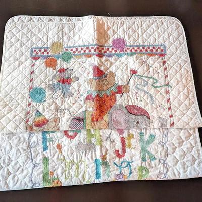 Sale Photo Thumbnail #221: Two Vintage Cross Stitch Baby Blankets