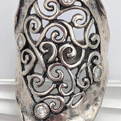 Sale Photo Thumbnail #118: Sterling Silver Shablool Didae Scroll Ring, Size 7, Made In Israel