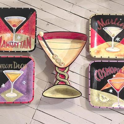 Sale Photo Thumbnail #162: Cocktail Plates Set by Jennifer Brinley | Martini Shaped Serving Dish