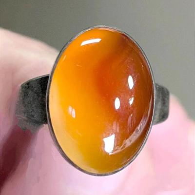 Sale Photo Thumbnail #23: Vintage Carnelian Agate Sterling Ring