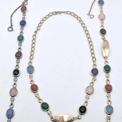 Sale Photo Thumbnail #11: Vintage Scarab Jewelry Lot | Gold Tone Scarab Necklace | Gold Tone Bracelet | Silver Tone Bracelet  