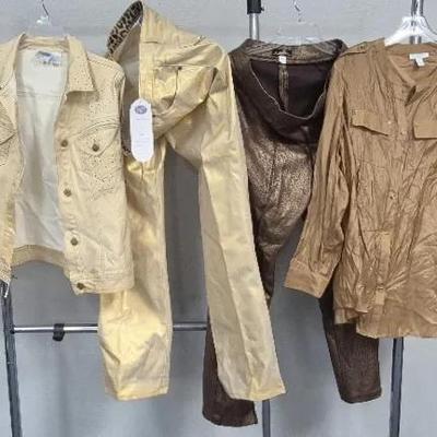Women's Gold Tones Denim Set & More Sizes 14 By Diane Gilman Charter Club and Joan Boyce 