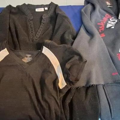 Black BCBG Pants, 3 Warn Long Sleeve Blouses L. Jacket By Denin & Co ,Reebok, Danskin