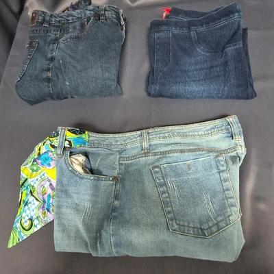 Women's Jeans (2) Pair And Capris Size 10-12 - Brands: Jag, Spanx, Too She She 