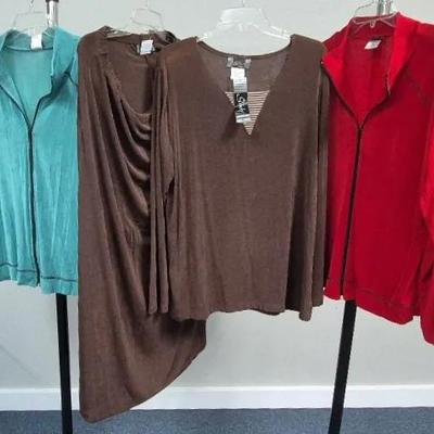 Women's Stretch Jackets and Spandex Skirt Set Sizes Large By Slinky Brand and Citiknits 