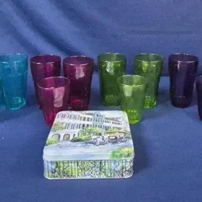 Duralex Picardie Tumblers Set of 12 Turquoise Purple Pink & Green
