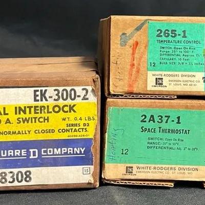 White Rodgers Space Thermostat, Temperature Control, & Square D Company Electrical Interlock