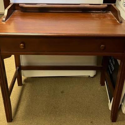 Dark Brown Wooden Writing Desk with Drawer

