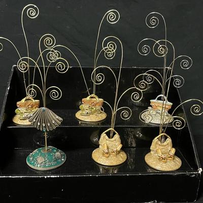 6 Decorative Photo & Trinket Holders with Ornate Bases
