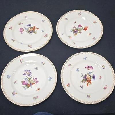 Vintage EPIAG Pirken Hammer Floral Plates – Made in Czechoslovakia (Set of 4)
