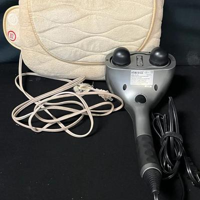 Homedics Massage Devices – Handheld Percussion Massager & Shiatsu Heat Pillow