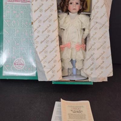 Vintage 1991 Knowles Dianna Effner Mother Goose Collection "Little Girl with a Curl" Porcelain Doll - With COA