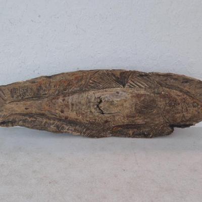 Primitive Hand Carved Rustic Fish Wall Hanging - 27"