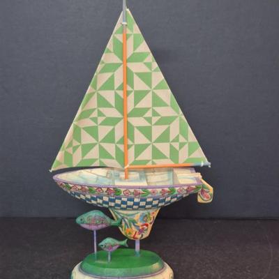 2004 Jim Shore Shorelights Collection "The Wind at My Back" Figurine - 13½" Tall