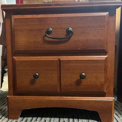 Light Pressed Wood Nightstand 