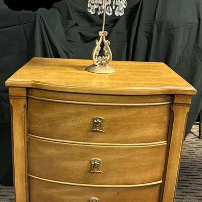 Three Drawer Nightstand And Candle Holder 