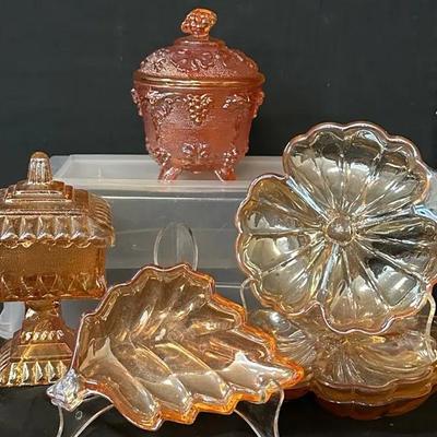 Vintage Jeannette Carnival Glass Assortment 