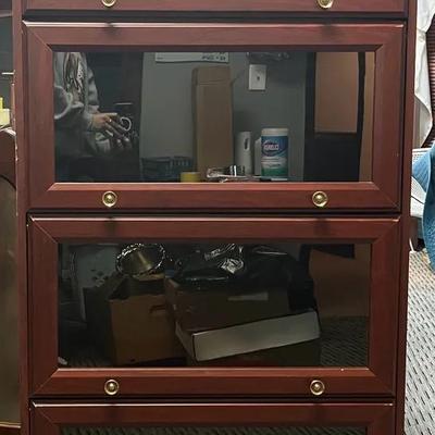 Pressed Wood 4 Shelf Barrister Bookcase 