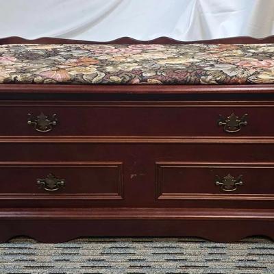 POUNDEX FURNITURE Laminate Wood Hope Chest With Floral Padded Top