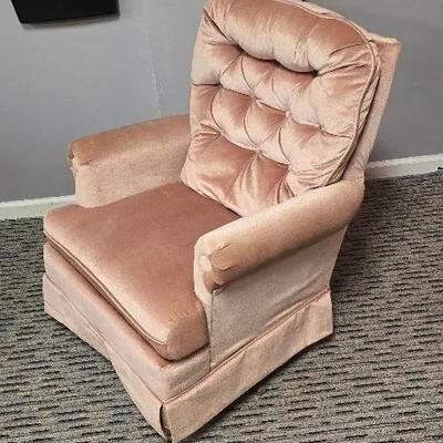 Mauve Fabric Swivel Accent Chair