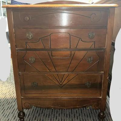 Vintage Art Deco Chest Of Drawers 