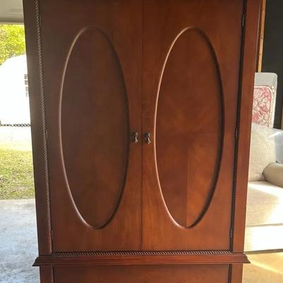 Dark Cherry Wood Armoire 
