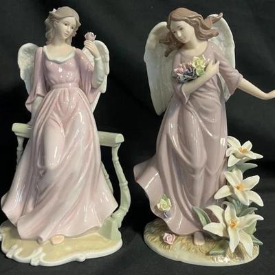 Set Of 2 Grandeur Noel Large Porcelain Figurines 