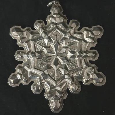 Vintage 1971 Gorham Sterling Snowflake Christmas Ornament 