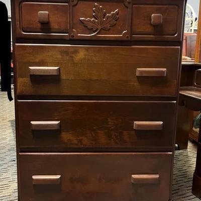 Cherry Wood 4-Drawer Dresser with Dovetail Drawer