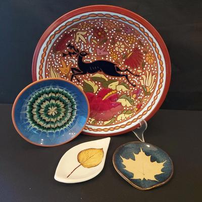 4 HAND THROWN POTTERY PIECES