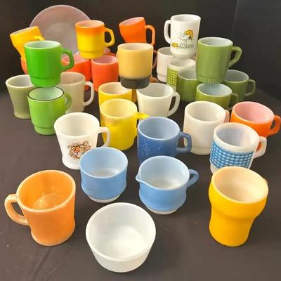 Fire-King by Anchor Hocking Mug Collection with Bowl