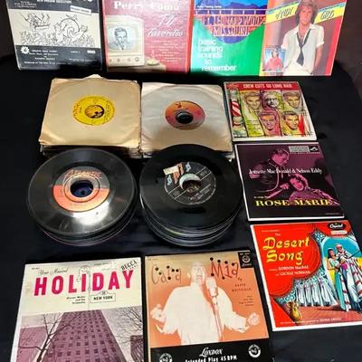 100+ Vintage 45 RPM Records Featuring Rock, Pop & Easy Listening