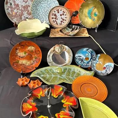 Decorative Wall Plates, Platters & Bowls, featuring Mixed Materials