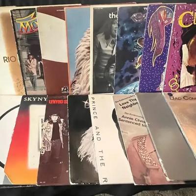 Vinyl Record Collection Featuring Prince & Led Zeppelin