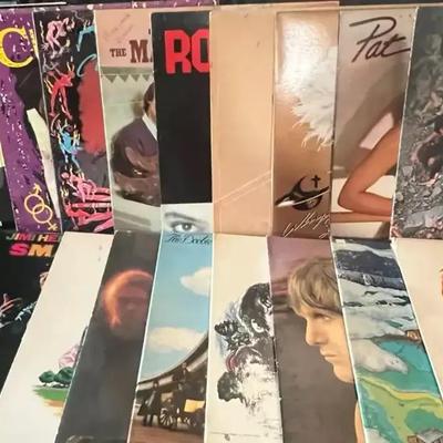 Vinyl Record Collection Featuring Jimi Hendrix, Eurythmics & Pat Benatar