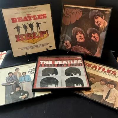 Framed Beatles Album Cover Collection, featuring Help! & Rubber Soul