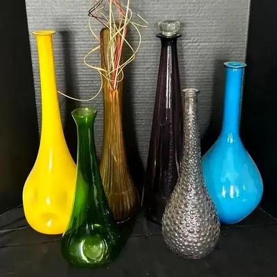 Tall Colorful Glass Vase Collection