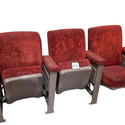 Three Plush Theatre Seats set 2 of 3