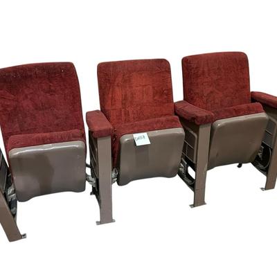 Three Plush Theatre Seats set 1 of 3