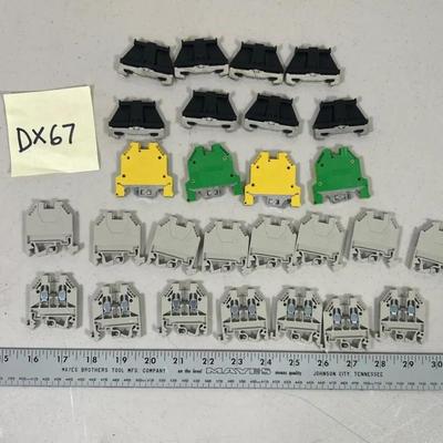 DIN rail components, terminal blocks, ASSORTED, LOT OF 27