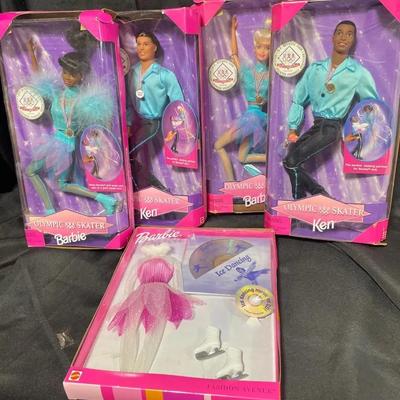 Barbie and Ken Olympic 1998 Skaters & Barbie Skater Outfit with Ice Dancing music On CD