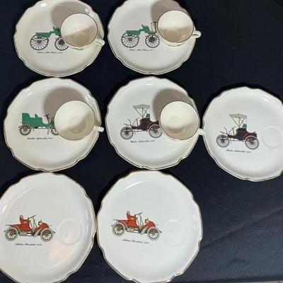 Vintage George V Fine China Automobile Cup & Saucer Collection