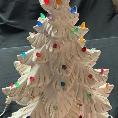 Vintage White Ceramic Christmas Tree