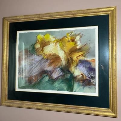 Large Framed Abstract Watercolor Signed A. Becker – Framed by Vern Stein Fine Art, Buffalo NY