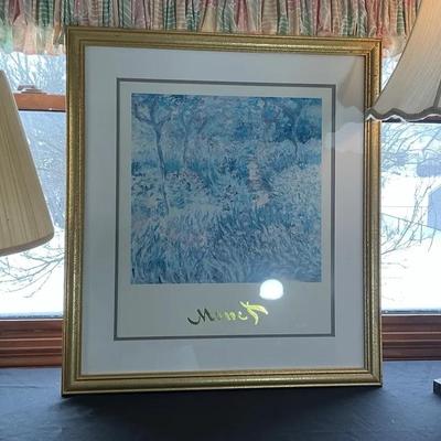 Monet Print And Lamps 