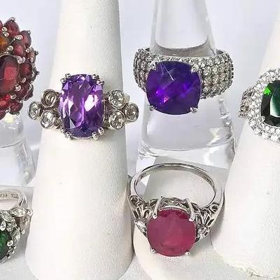 Sterling Silver Gemstone Rings (8)