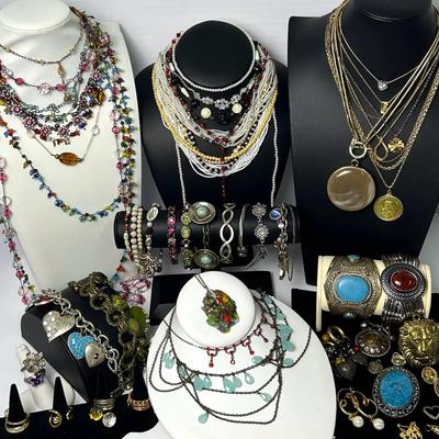 Costume Jewelry Necklaces, Bracelets, Earrings, Brooches