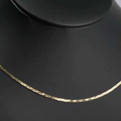 14K Gold 2.2mm Flat Snake Chain Necklace - 18.5"