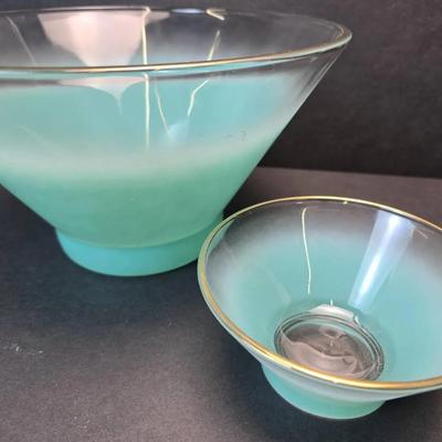 MCM West Virginia Glass Blendo Serving Bowls