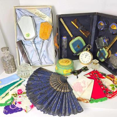 Vintage Vanity: Handkerchiefs, Travel Brush & Mirror Set, Cat Eye Sunglasses & More